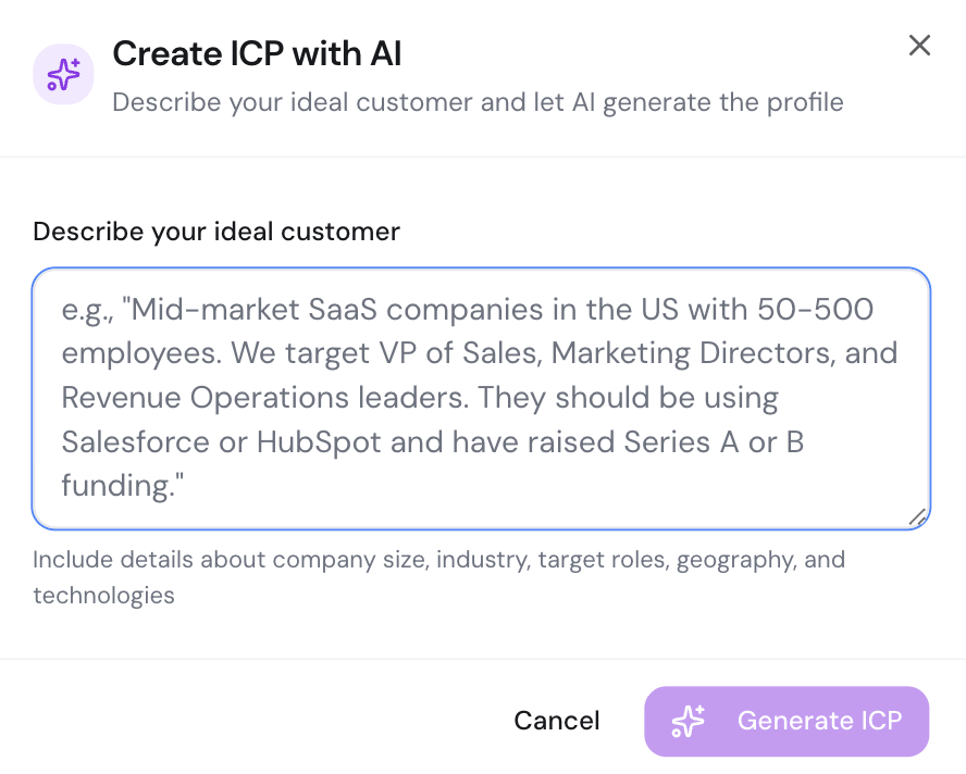 Create ICP with AI
